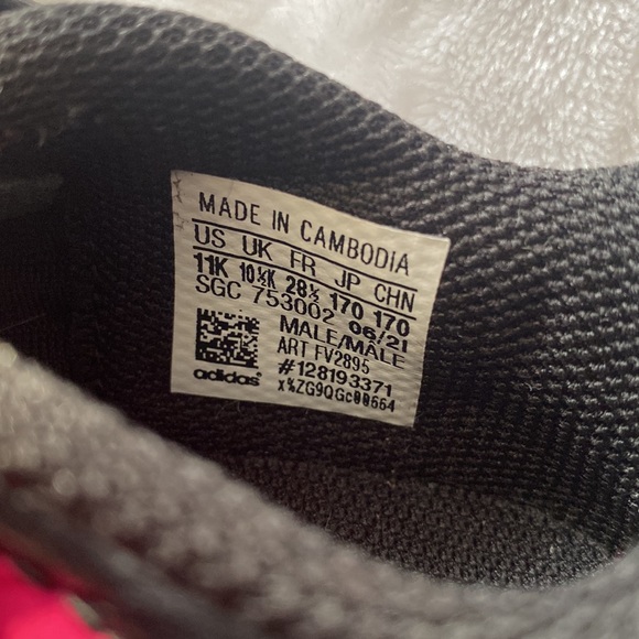 Toddler/Kids Size 11 Adidas Soccer Cleats Black & Pink- Excellent! - Picture 5 of 8